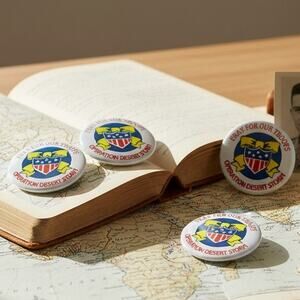 Vintage Operation Desert Storm Support Our Troops Pin Gulf War Pinback Set of 4